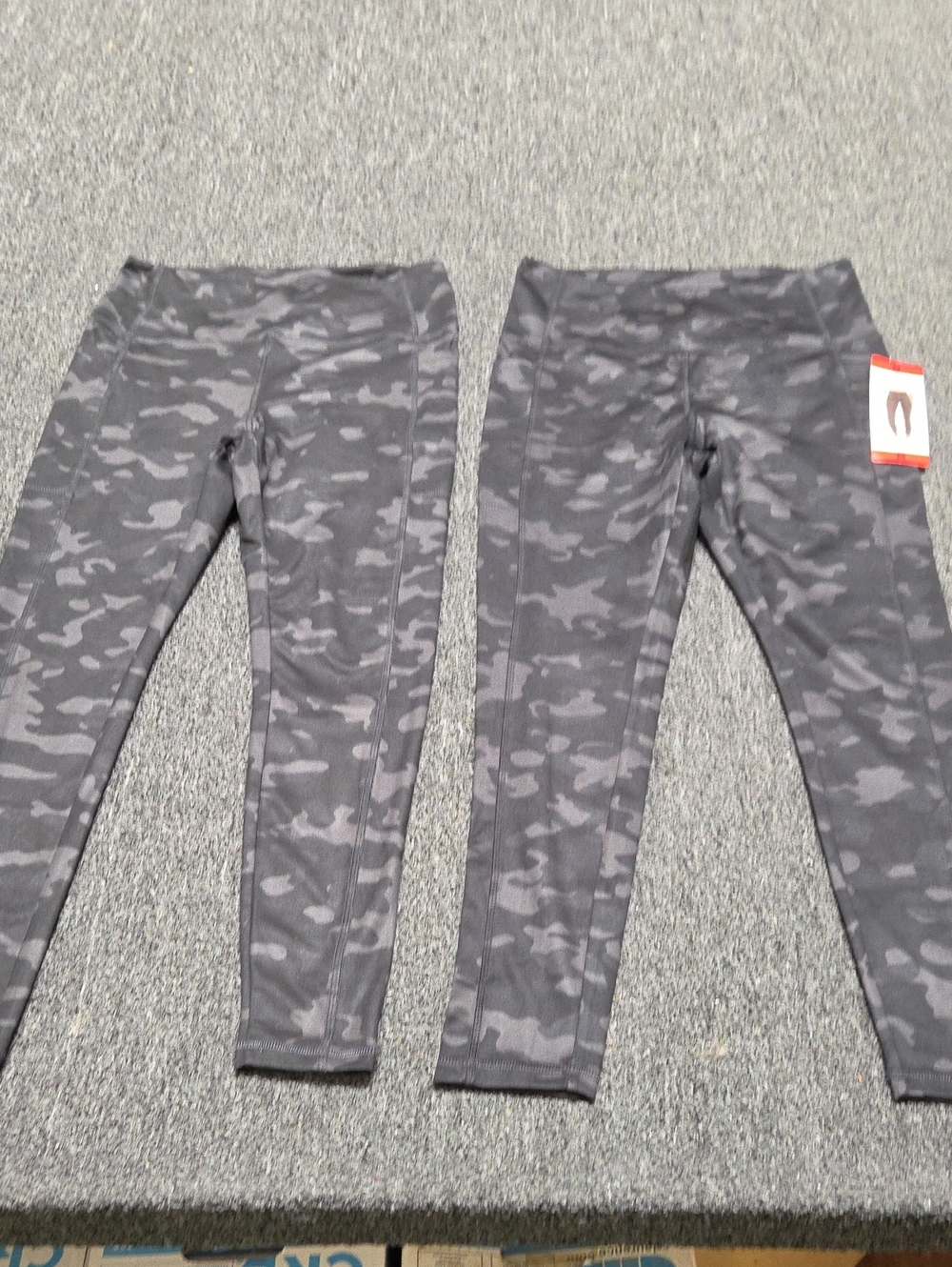 (#4C) 2 Pairs Danskin Black and Gray Camo Leggings for Women